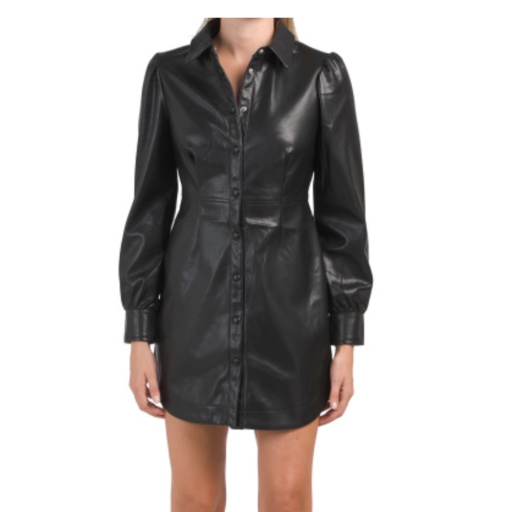 Faux Leather Puff Sleeve Dress from 7 FOR ALL MANKIND